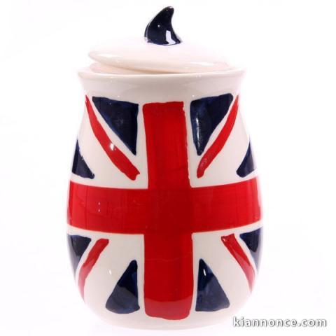 Pot Avec Couvercle Céramique, Drapeau Britannique