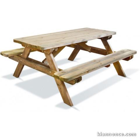 TABLE DE PIQUE NIQUE EN BOIS DISCOUNT