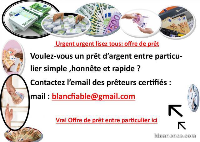   :  Offre de prêt entre particulier sérieux