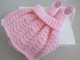 Jupe et chaussons roses layette bébé tricot laine
